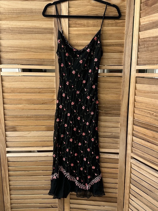 Betsey Johnson Dresses & Skirts - Betsey Johnson Real Vintage Slip Floral Beaded Babydoll Dress size S